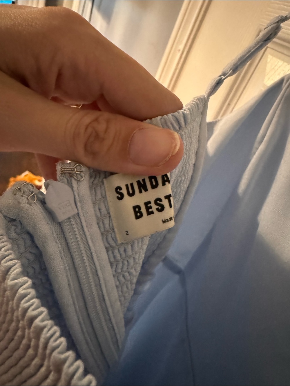 Aritzia Pale Blue Spaghetti-Strap Mini Dress - Picture 2 of 2
